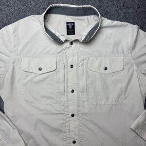 Kuhl Airspeed Shirt Mens M Nylon Ivory Fishing Hiking Long Sleeve Vented